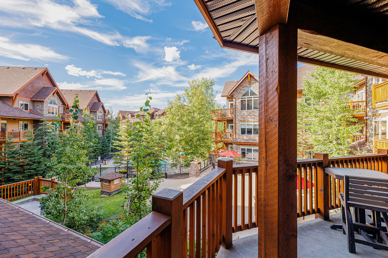 Canmore Balcony Pool Views